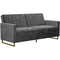 Novogratz Skylar Velvet Sofa Bed Grey