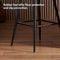 VonHaus - Tropical Palm Print Set of 2 Velvet Cushioned Bar Stools - Black