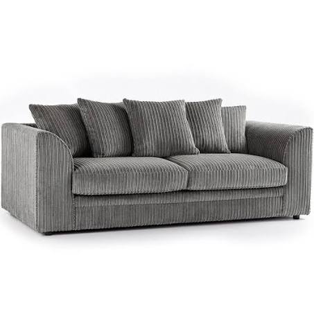 Furniture 786 - Chicago Jumbo Cord 3 Seater Sofa - Grey