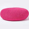 Homescapes - Large Round Cotton Knitted Pouffe Footstool - Pink