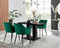 Furniturebox Imperia 4 Modern Black High Gloss Dining Table & 4 Green Calla Black ...
