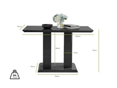 Furniturebox Imperia 4 Modern Black High Gloss Dining Table & 4 Green Calla Black ...