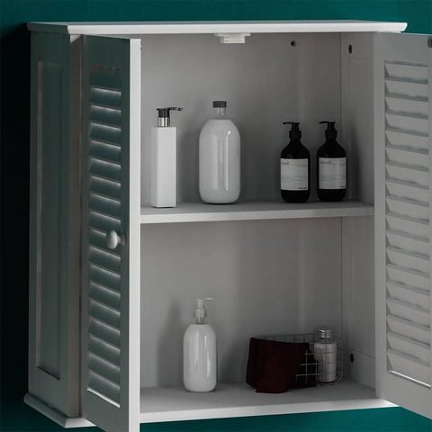 Bath Vida Liano 2 Door Wall Cabinet - White