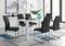 Pivero White High Gloss Kitchen Dining Table And 6 Faux Leather
