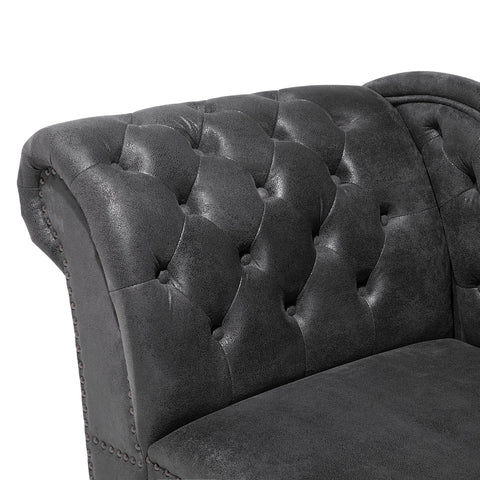 Beliani Right Hand Chaise Lounge Faux Suede Grey Nimes