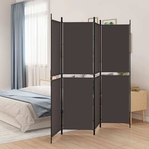vidaXL 4-Panel Room Divider White 200x180 cm Fabric