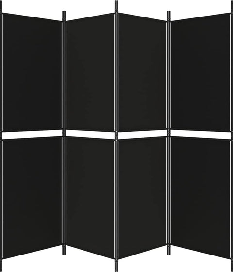 vidaXL 4-Panel Room Divider White 200x180 cm Fabric