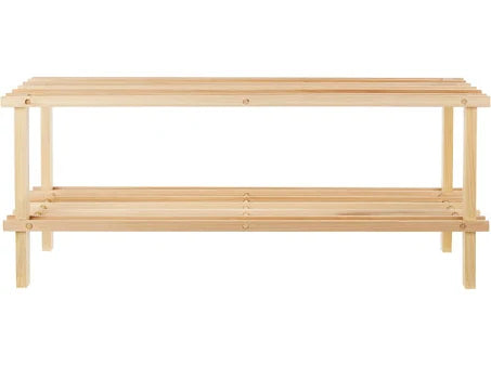 Premier Housewares 2-Tier Shoe Rack - Natural Cedar Wood
