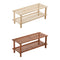 Premier Housewares 2-Tier Shoe Rack - Natural Cedar Wood