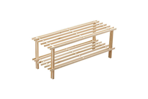 Premier Housewares 2-Tier Shoe Rack - Natural Cedar Wood
