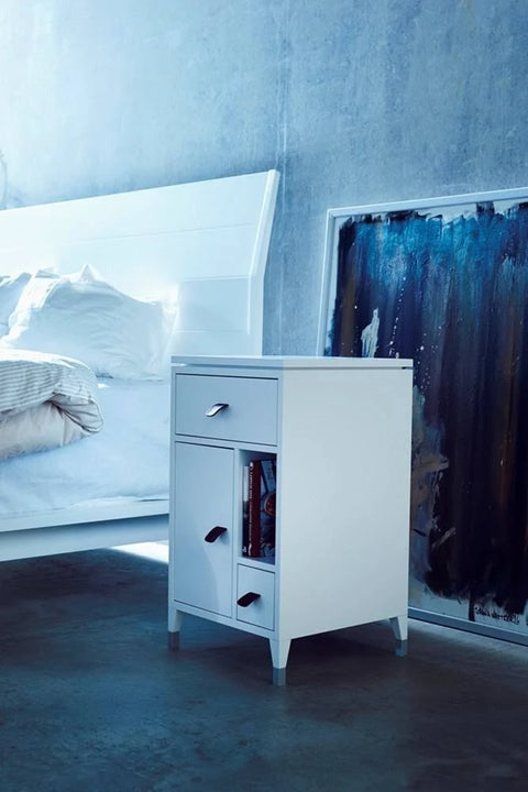 Mavis Abisko Bedside Table Short Legs White Lacquer - Bedside Tables MDF White ...