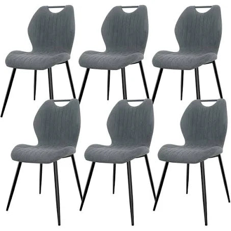 JIJIAN Set of 6 Dining Chairs, Fabric Kitchen Chairs, Living Room Chairs with ...