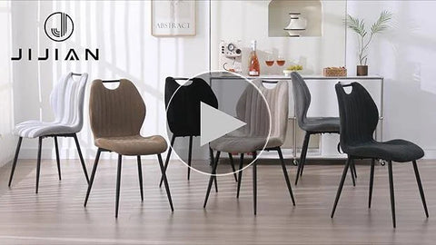 JIJIAN Set of 6 Dining Chairs, Fabric Kitchen Chairs, Living Room Chairs with ...