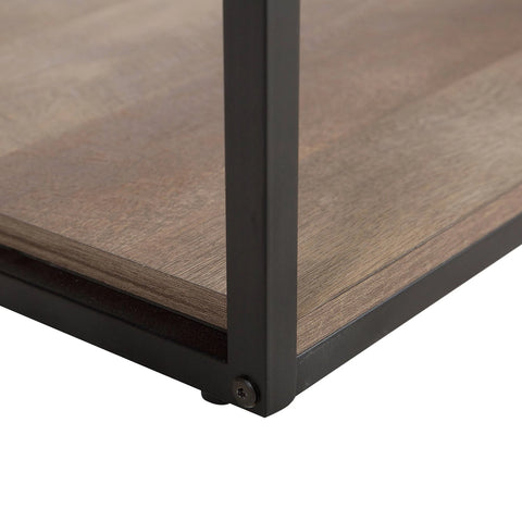 Beliani Coffee Table Dark Wood Top Black Metal Frame 120 x 60 cm Rectangular ...
