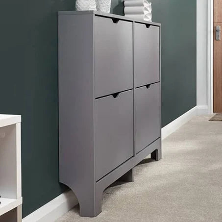 GFW - Narrow 4 Drawer Shoe Cabinet - Grey