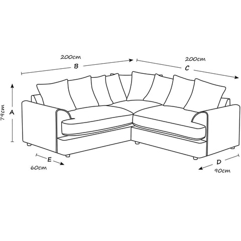Florexa Modern Jumbo Cord Corner Sofa - Yellow