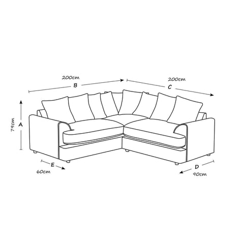 Florexa Modern Jumbo Cord Corner Sofa - Yellow