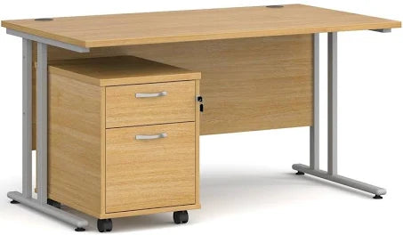 Dams Maestro 25 Rectangular Desk with Twin Canitlever Legs and 2 Drawer Mobile ...