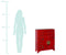Oriente Red Wood Sideboard (73 x 26 x 90 cm)