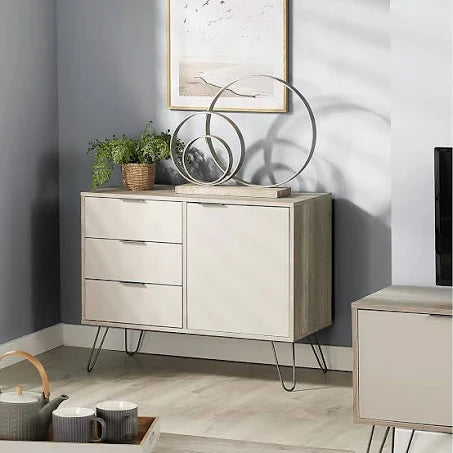 Augusta Driftwood Small Sideboard with 1 Doors 3 Drawers