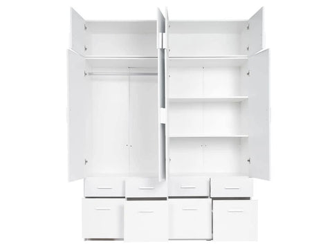 Sky Hinged Door Wardrobe 181cm White