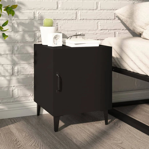 vidaXL Bedside Cabinets 2 Pcs Black Engineered Wood