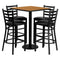30'' Square Natural Laminate Table Top with 18'' Round Bar Height Table Base ...