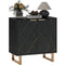HOMCOM Sideboard Storage Cabinet, Marble Effect Buffet Cabinet with 2 Fluted ...
