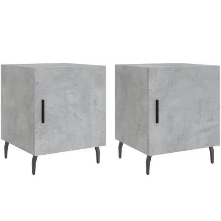 vidaXL Bedside Cabinets 2 Pcs Concrete Grey 40x40x50 cm Engineered Wood
