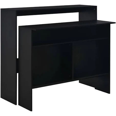 vidaXL Bar Table with 2 Table Tops Black 130x40x120 cm