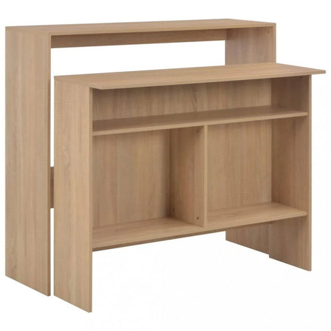 vidaXL Bar Table with 2 Table Tops Black 130x40x120 cm