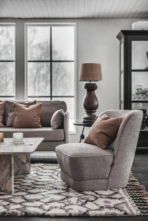 Jakobsdals Lounge Royal Boucle Armchair - Armchairs Bouclé Mole - N812005-74