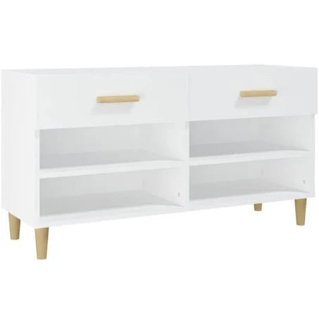 vidaXL Shoe Cabinet White 102x35x55 cm Engineered Wood
