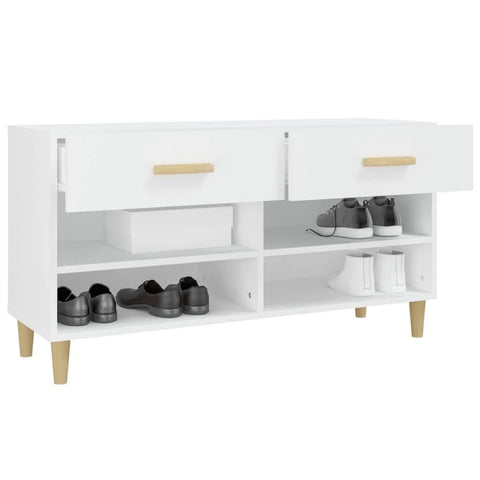 vidaXL Shoe Cabinet White 102x35x55 cm Engineered Wood