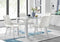 Pivero 4 White Dining Table and 4 Pesaro Silver Leg Chairs - Cream