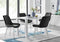 Pivero 4 White Dining Table and 4 Pesaro Silver Leg Chairs - Cream