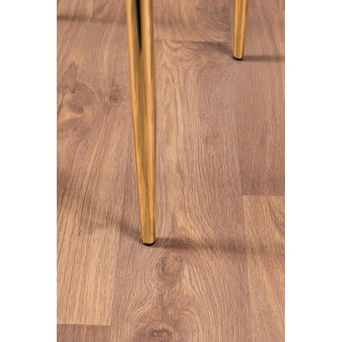 Florini V Black Dining Table and 6 Gold Leg Milan Chairs - Grey