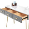 WOLTU Modern Dressing Table Makeup Desk Mirror 3 Drawer Stool Vanity Set Bedroom