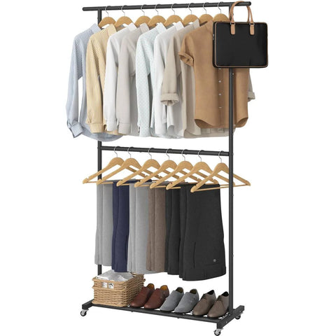 Nedyalka Metal Rolling Clothing Rack Rebrilliant Color: Black
