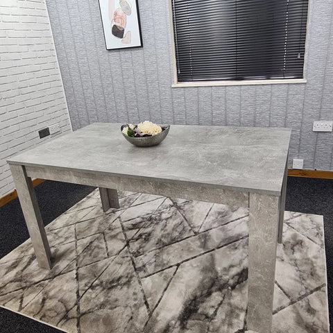 Kosy Koala Modern Wood Stone Grey Dining Table Only(140x80x75cm)