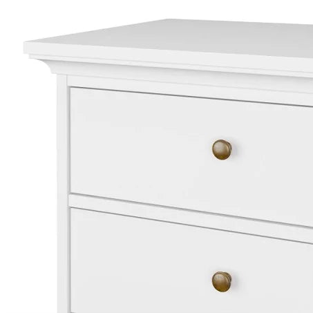 Paris 5 Drawers Chest in White