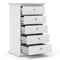 Paris 5 Drawers Chest in White