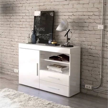 Birlea Edgeware 1 Door 2 Drawer Sideboard - White