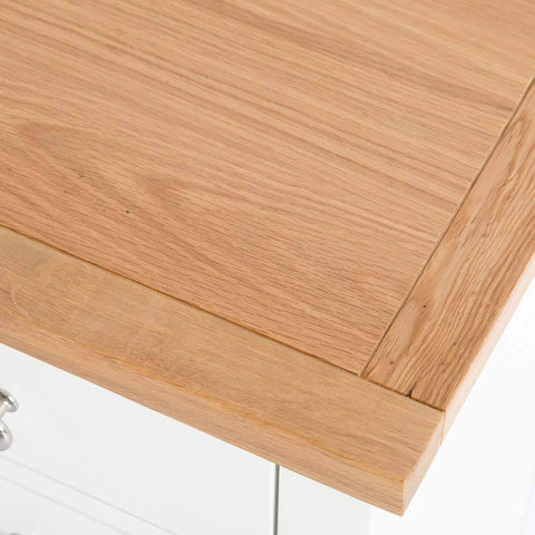 Farrow White Bedside Tables Set of 2 Cabinet Units with Oak Tops | Roseland ...