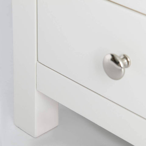 Farrow White Bedside Tables Set of 2 Cabinet Units with Oak Tops | Roseland ...