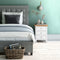 Farrow White Bedside Tables Set of 2 Cabinet Units with Oak Tops | Roseland ...