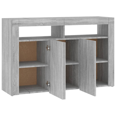 vidaXL Sideboard with LED Lights White 115.5x30x75 cm