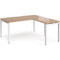 Adapt Desk 1600mm x 800mm with 800mm Return Desk - Black Frame, Beech