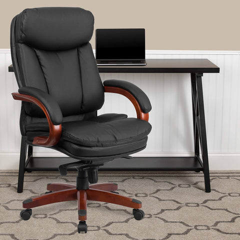 Flash Furniture High Back Leather Executive Swivel Chair with Synchro-Tilt ...