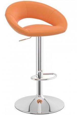 netfurniture - Envy Orange Breakfast Bar Stool Curvy Height Adjustable.